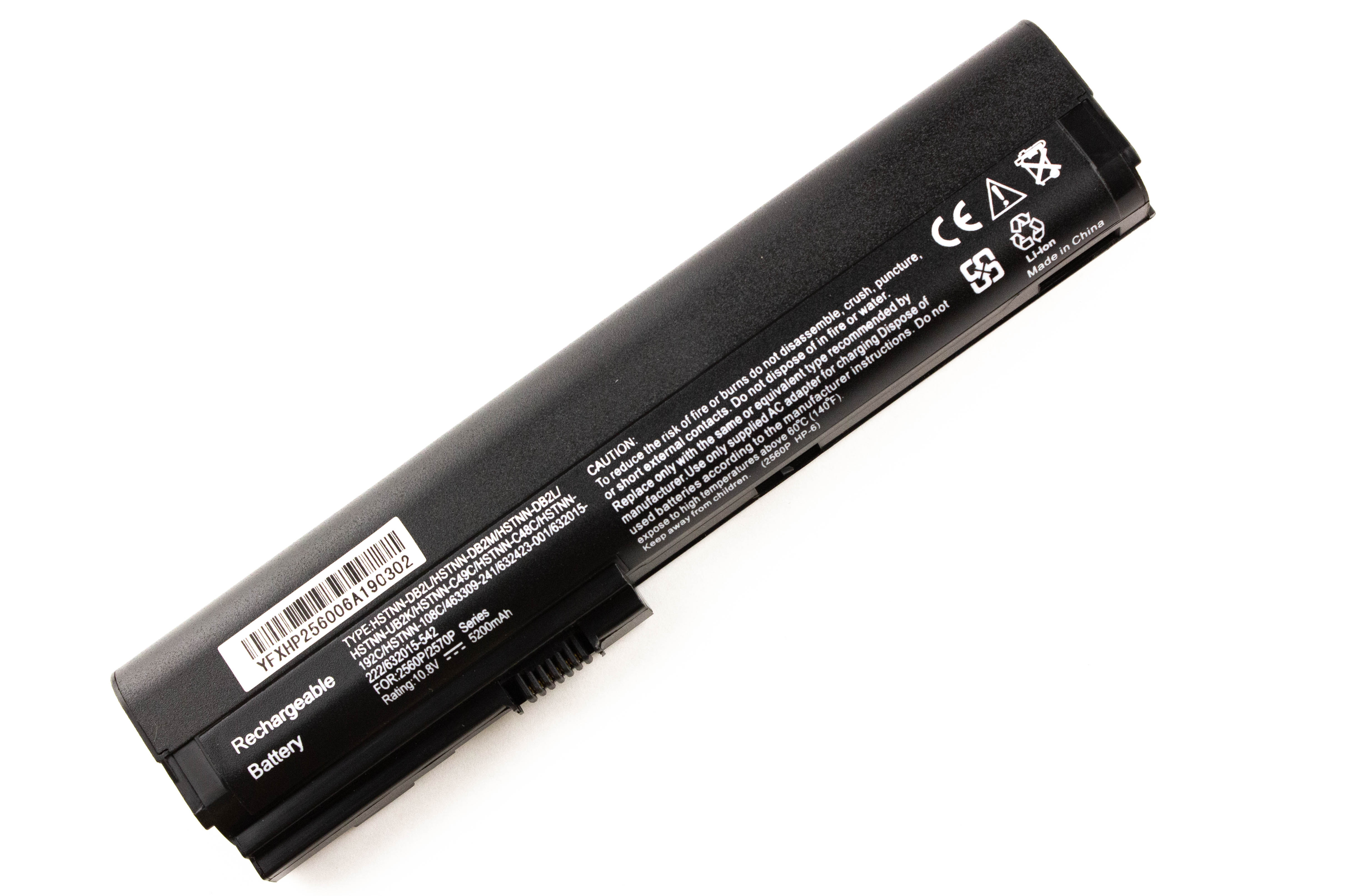 

Аккумулятор для ноутбука HP 2560p (10.8V 4400mAh) HSTNN-UB2K HSTNN-UB2L QK644AA