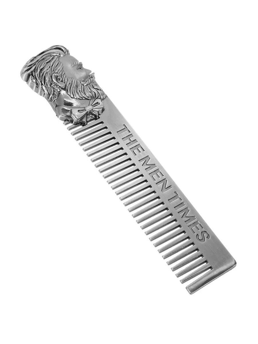 Расческа для бороды и усов металлическая мужская Proshka Beauty гребень для волос расческа для ресниц deco складная металлическая