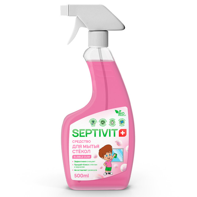 

Средство для мытья стекол Septivit Premium Bubble Gum 500 мл