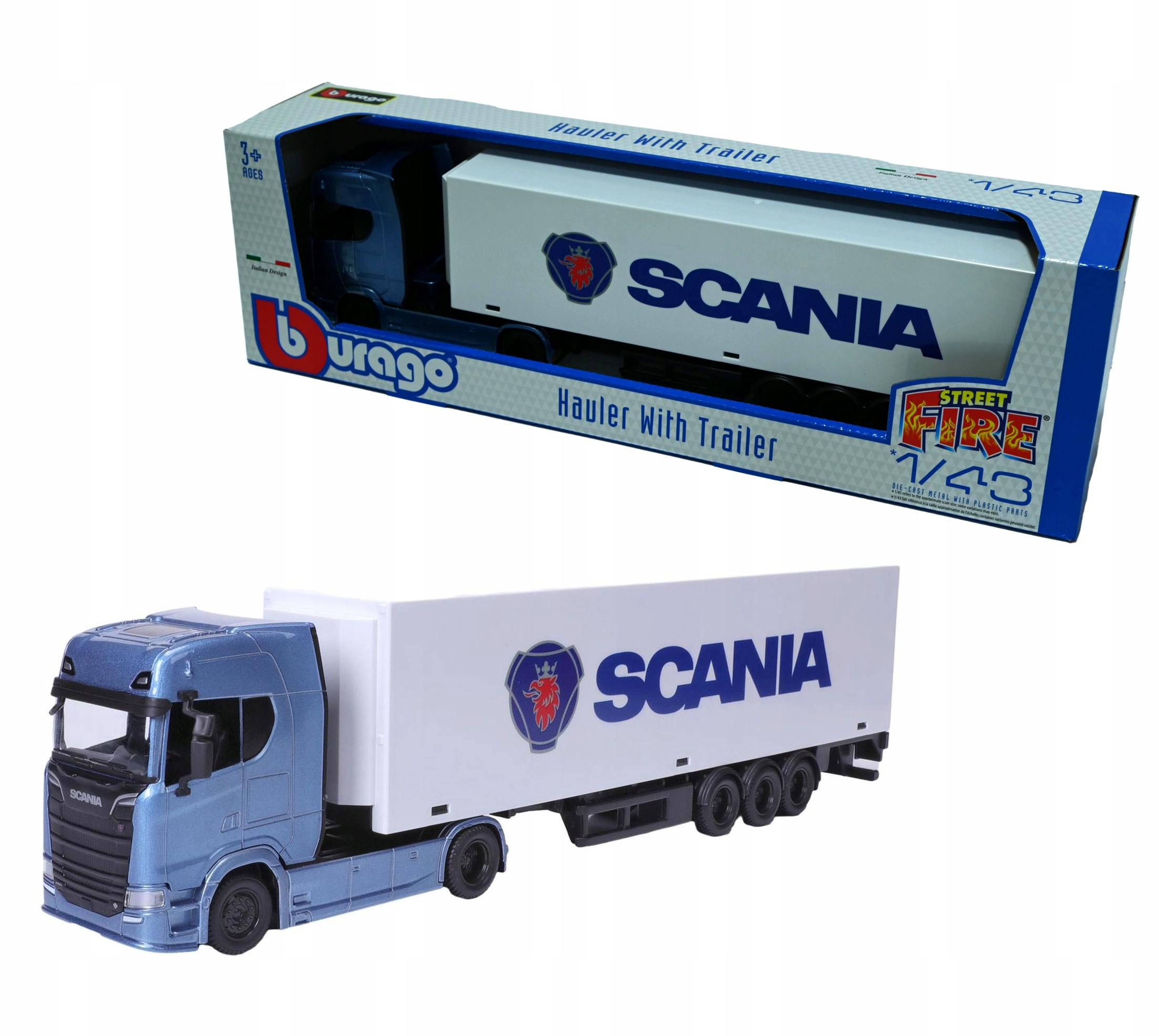 

Машинка BBurago Scania Hauler With Trailer S730 1 43 18-31480, 18-31480