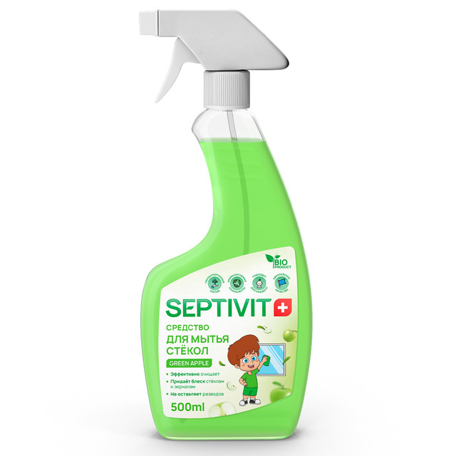 фото Средство для мытья стекол septivit premium green apple 500мл