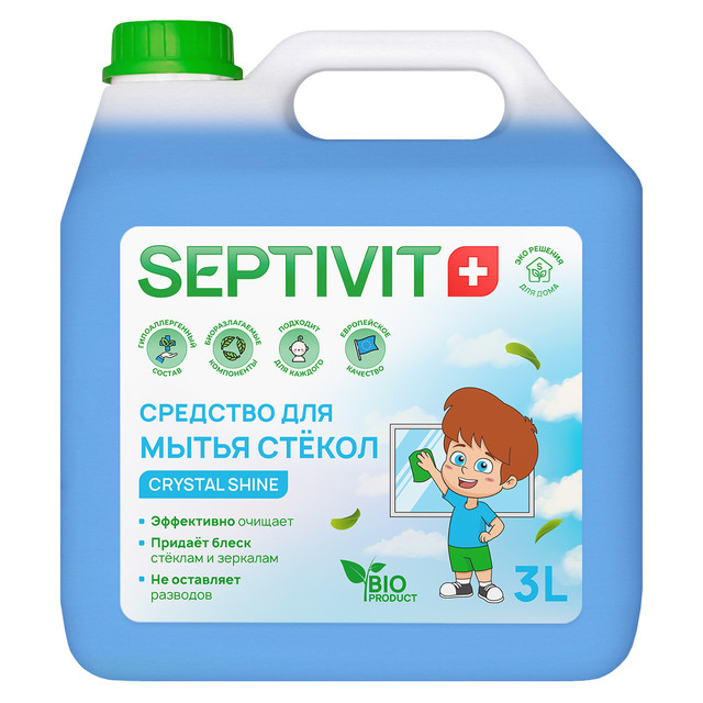 фото Средство для мытья стекол septivit premium crystal shine 3л