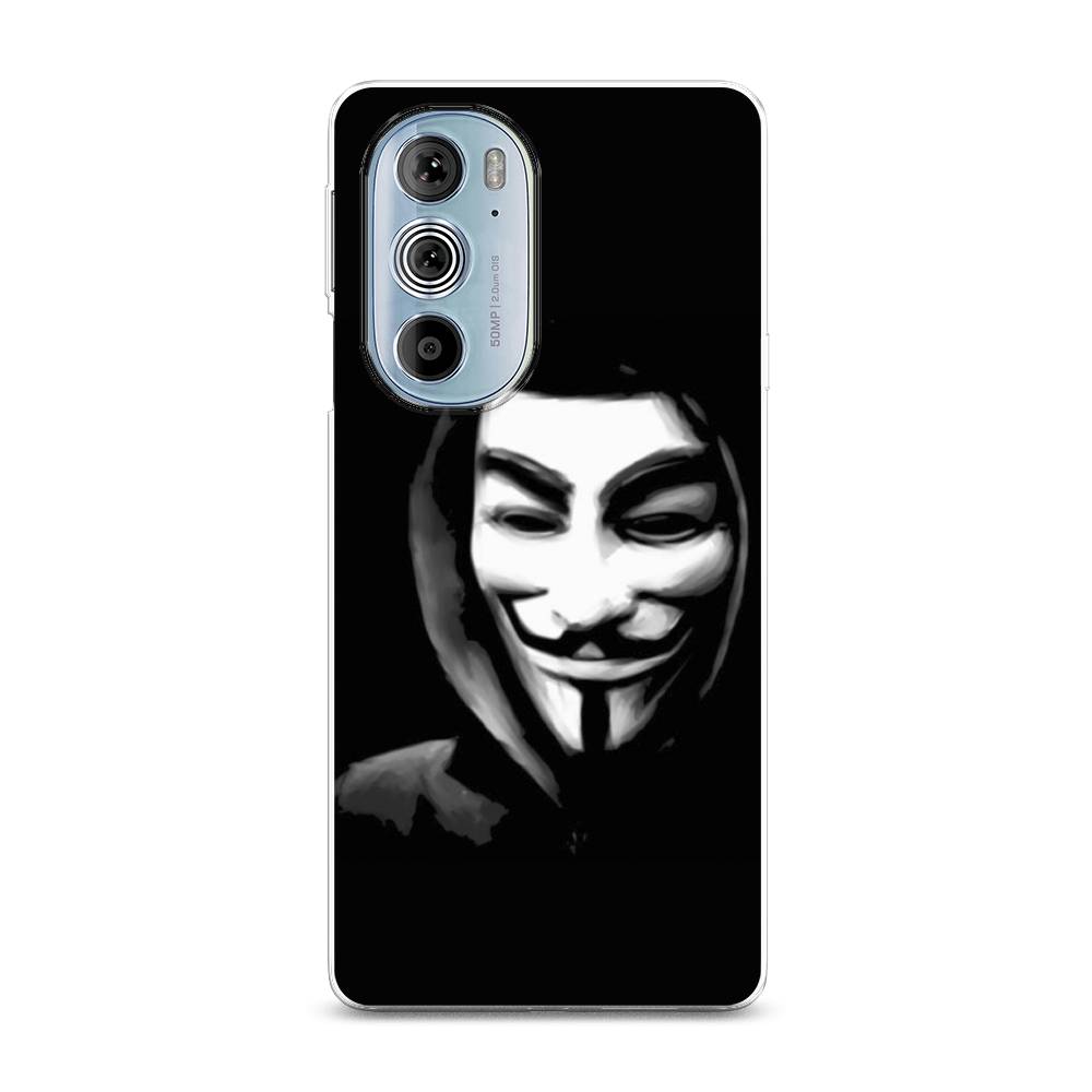 фото Силиконовый чехол "анонимус" на motorola edge 30 pro awog