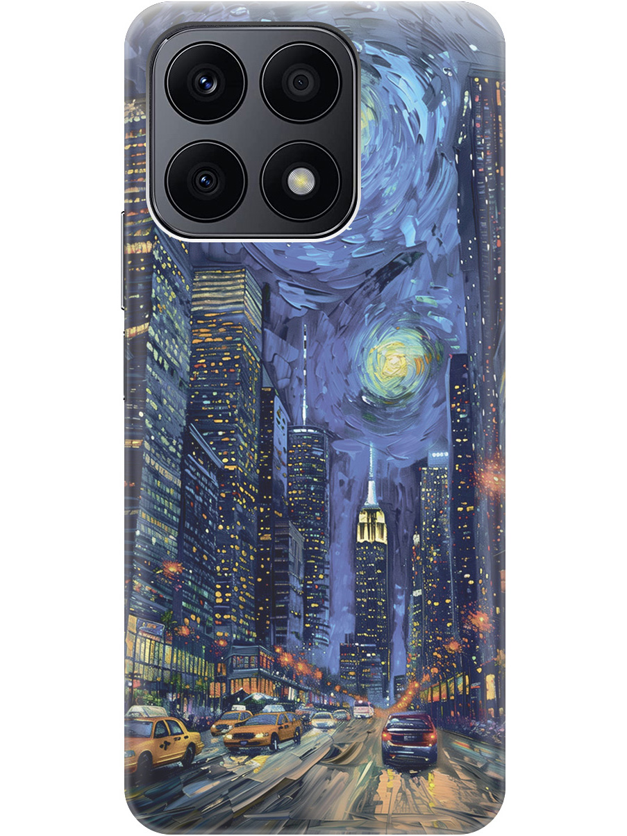 

Силиконовый чехол на Honor X8a с принтом "Ночной проспект", 768741610