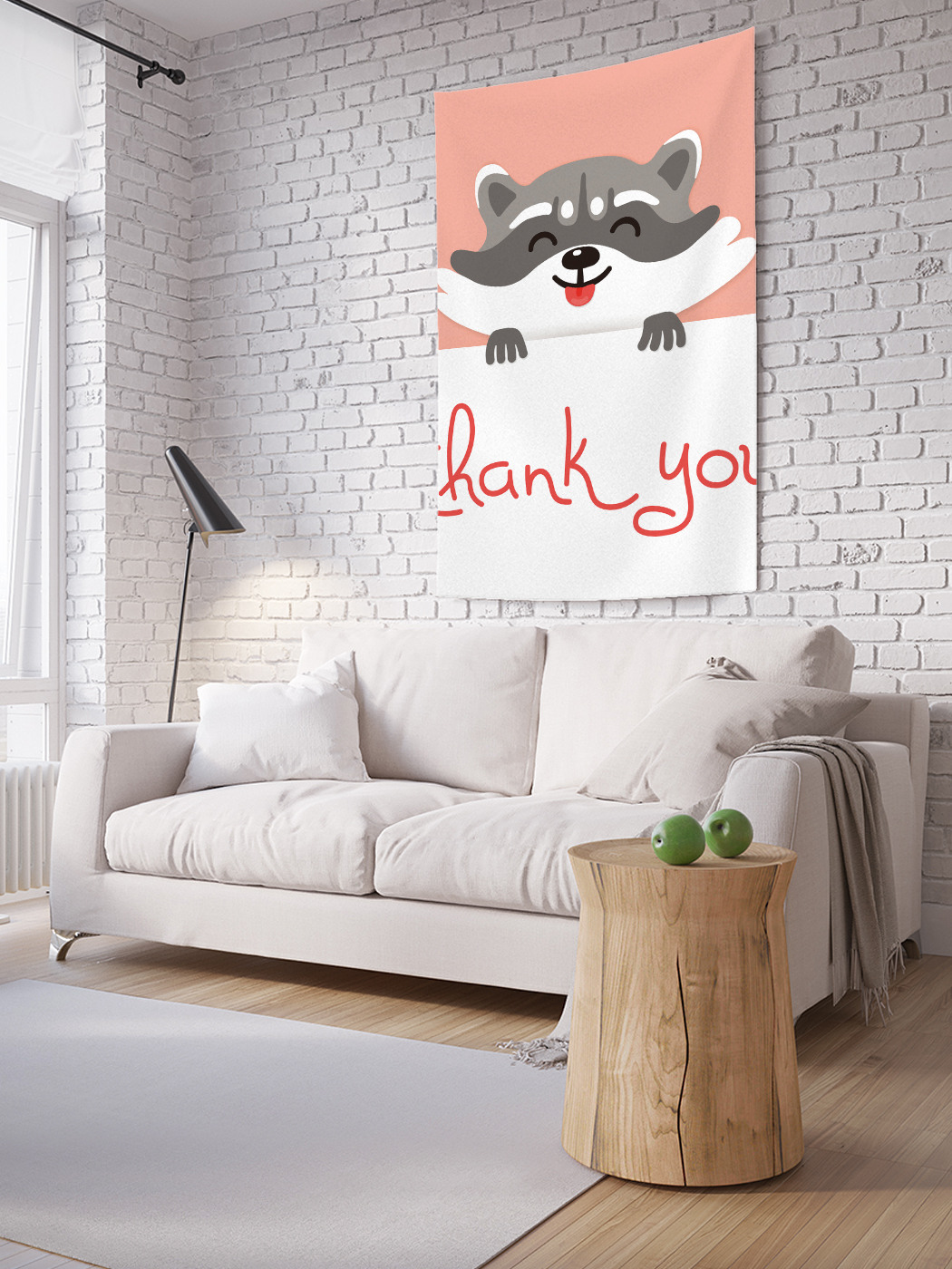 

Вертикальное фотопанно на стену JoyArty Благодарный енот 100x150 см, Благодарный енот