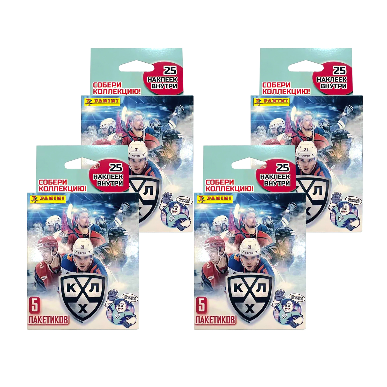 

Наклейки Panini КХЛ сезон 2023-2024, 4 блистера, 100 наклеек, КХЛ сезон 2023-2024