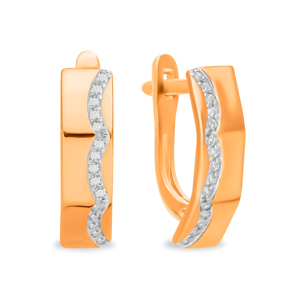 

Серьги из красного золота 585Gold 302006512, фианит, 302006512