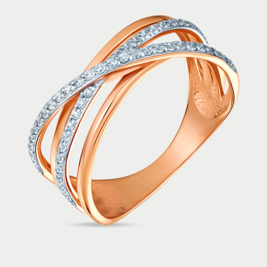 Кольцо из розового золота р. 17,5 Delta 1102680, фианит