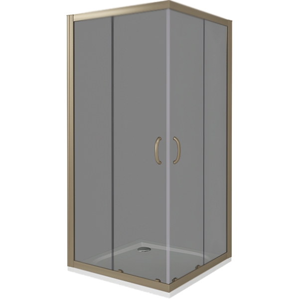 фото Душевой уголок good door jazze cr-80-b-br 80x80 профиль бронза стекло тонированное