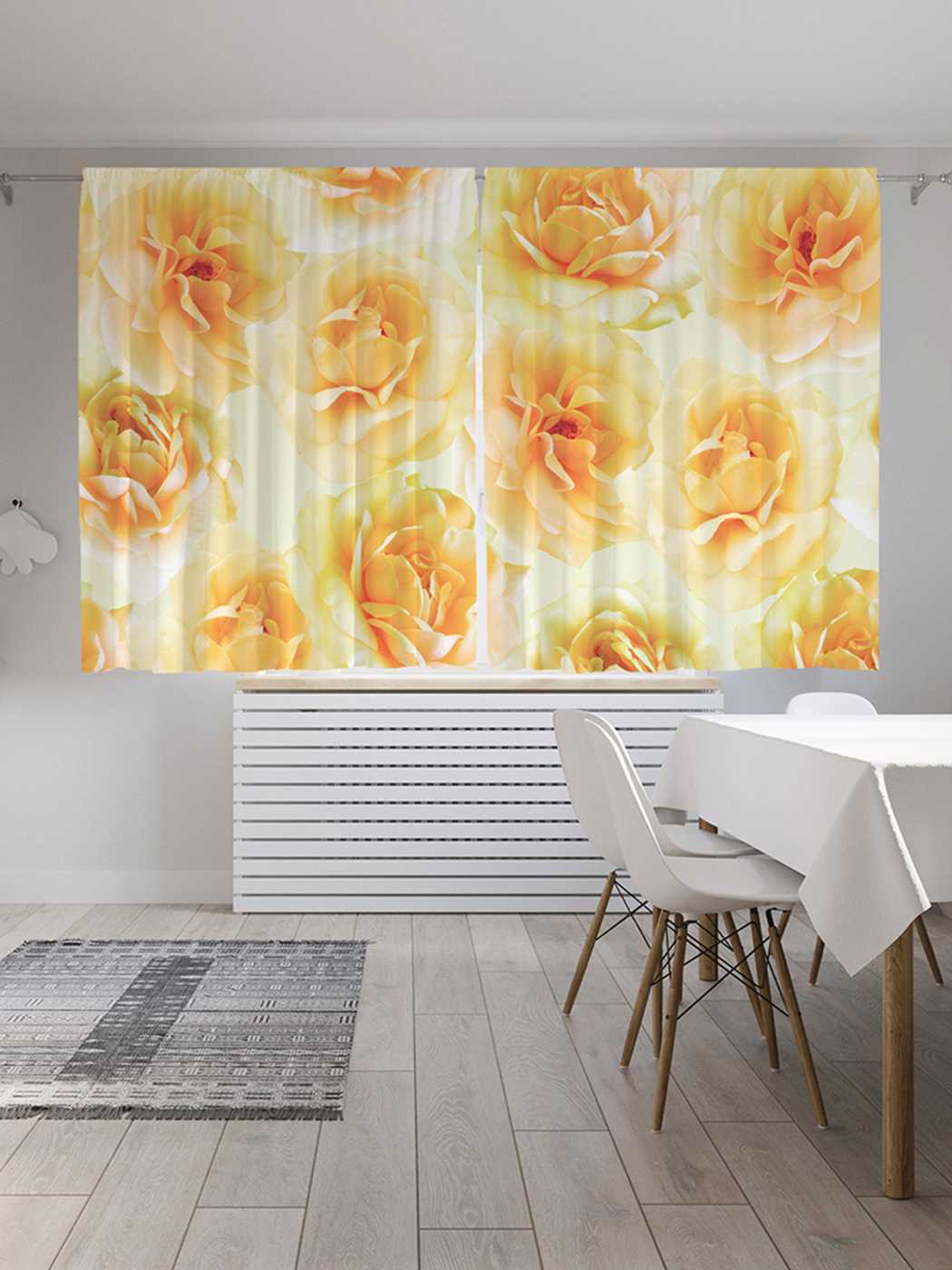 

Классические шторы JoyArty "Цветочное сияние", серия Oxford DeLux, 2 полотна 145x180 см, Цветочное сияние