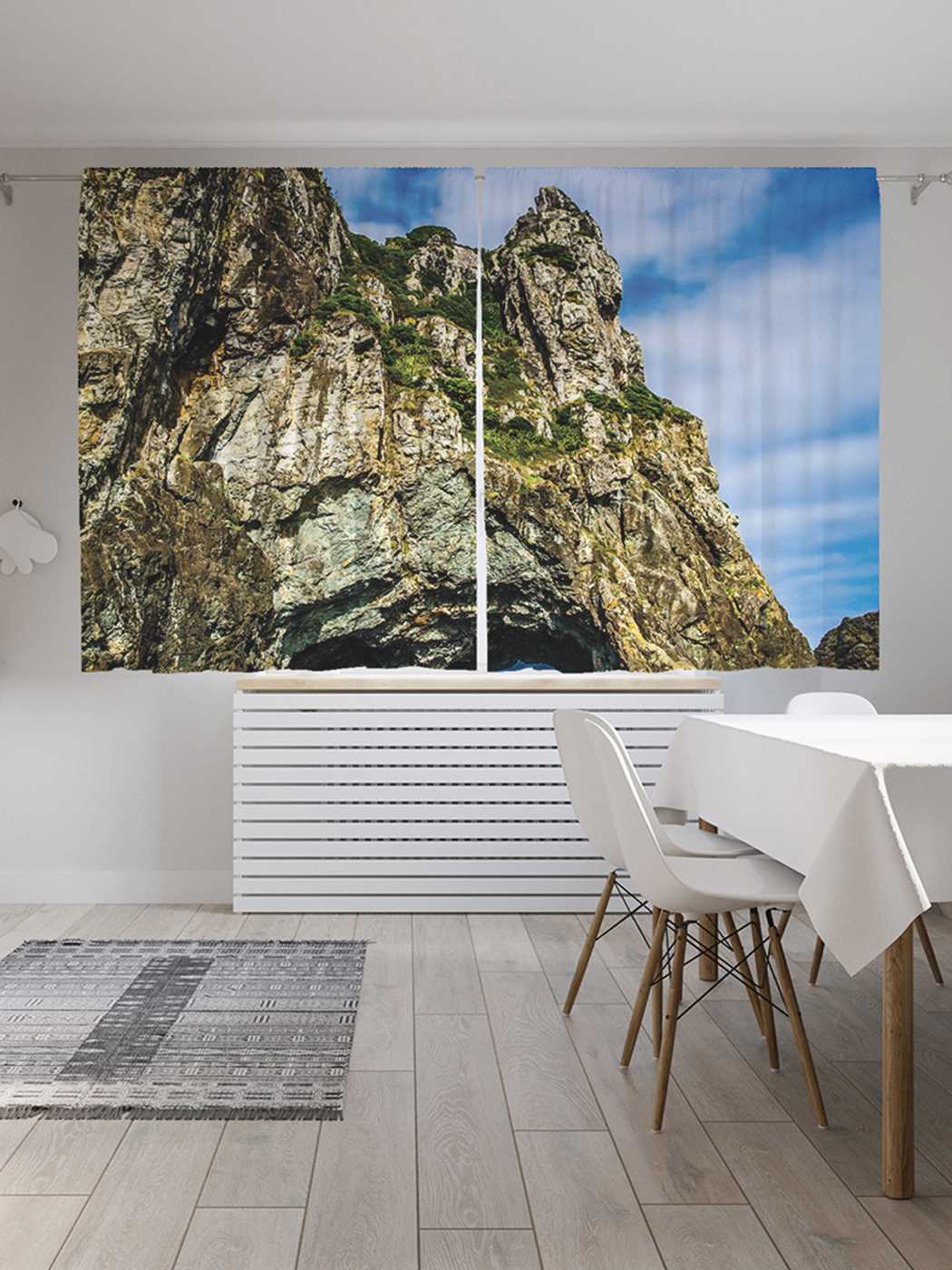 фото Классические шторы joyarty "горный тоннель", серия oxford delux, 2 полотна 145x180 см