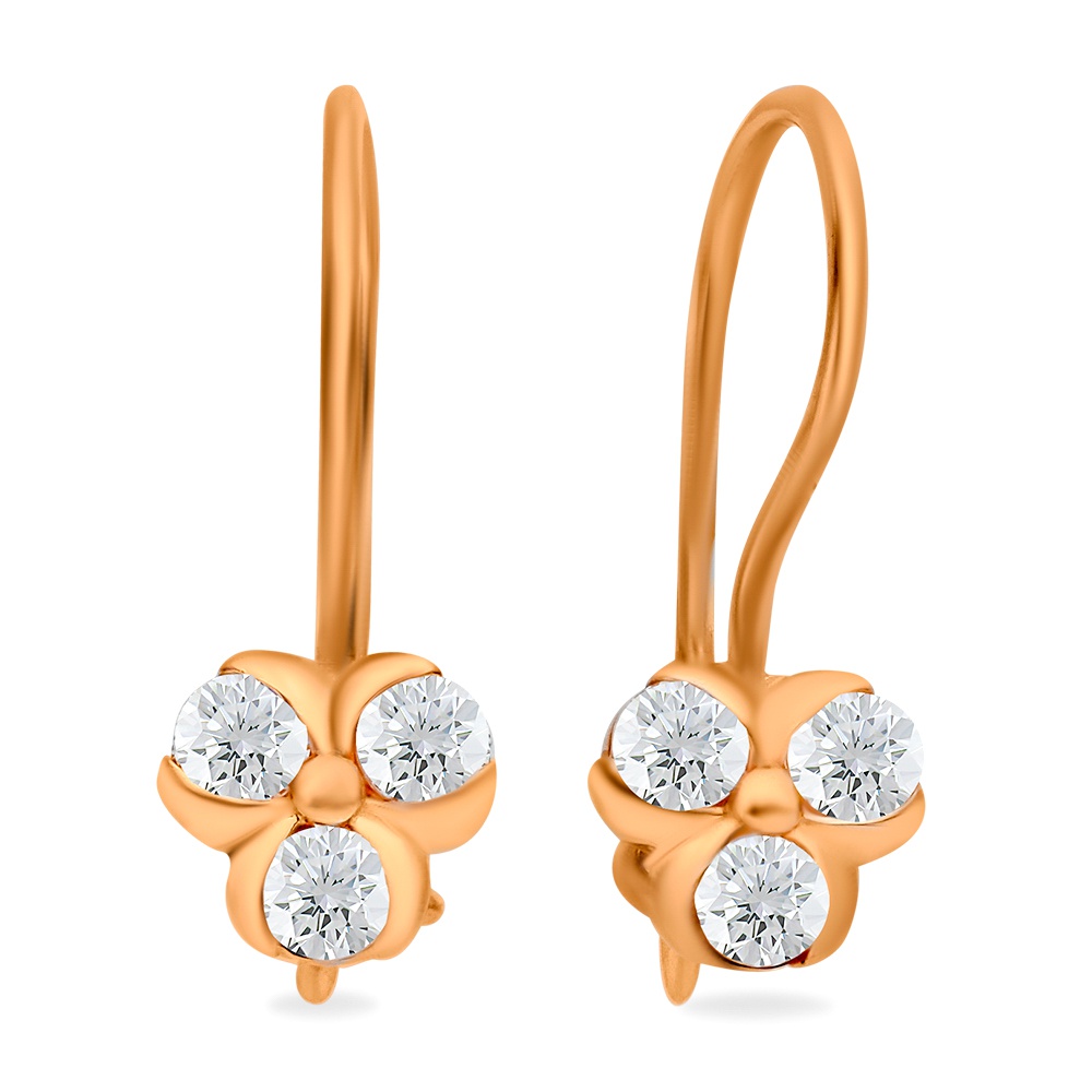 

Серьги из красного золота 585Gold 602001247, фианит, 602001247