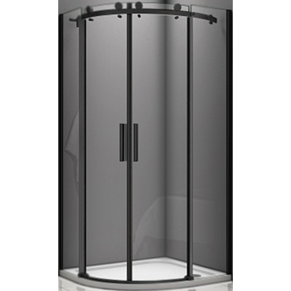 фото Душевой уголок good door galaxy r-td-90-c-b 90x90 профиль черный стекло прозрачное