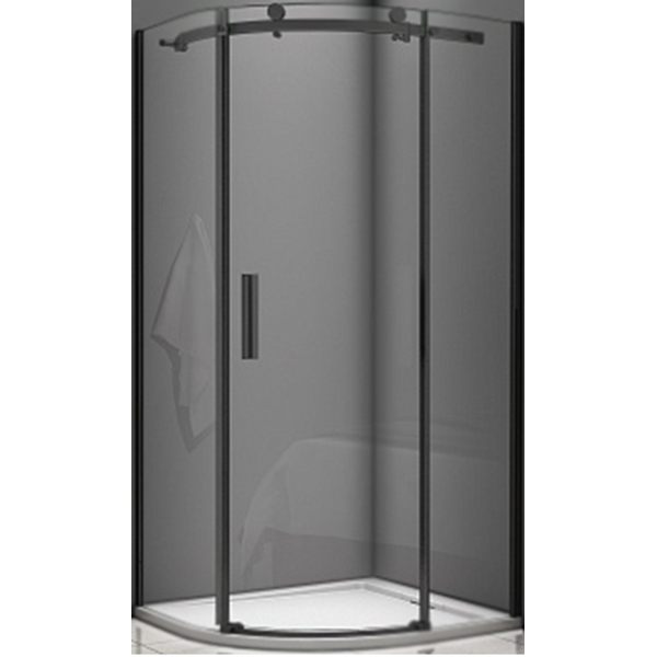 фото Душевой уголок good door galaxy r-100-c-b 100x100 профиль черный стекло прозрачное