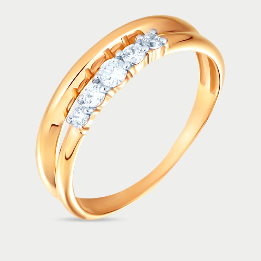 Кольцо из желтого золота р. 17 Delta л1102277, фианит