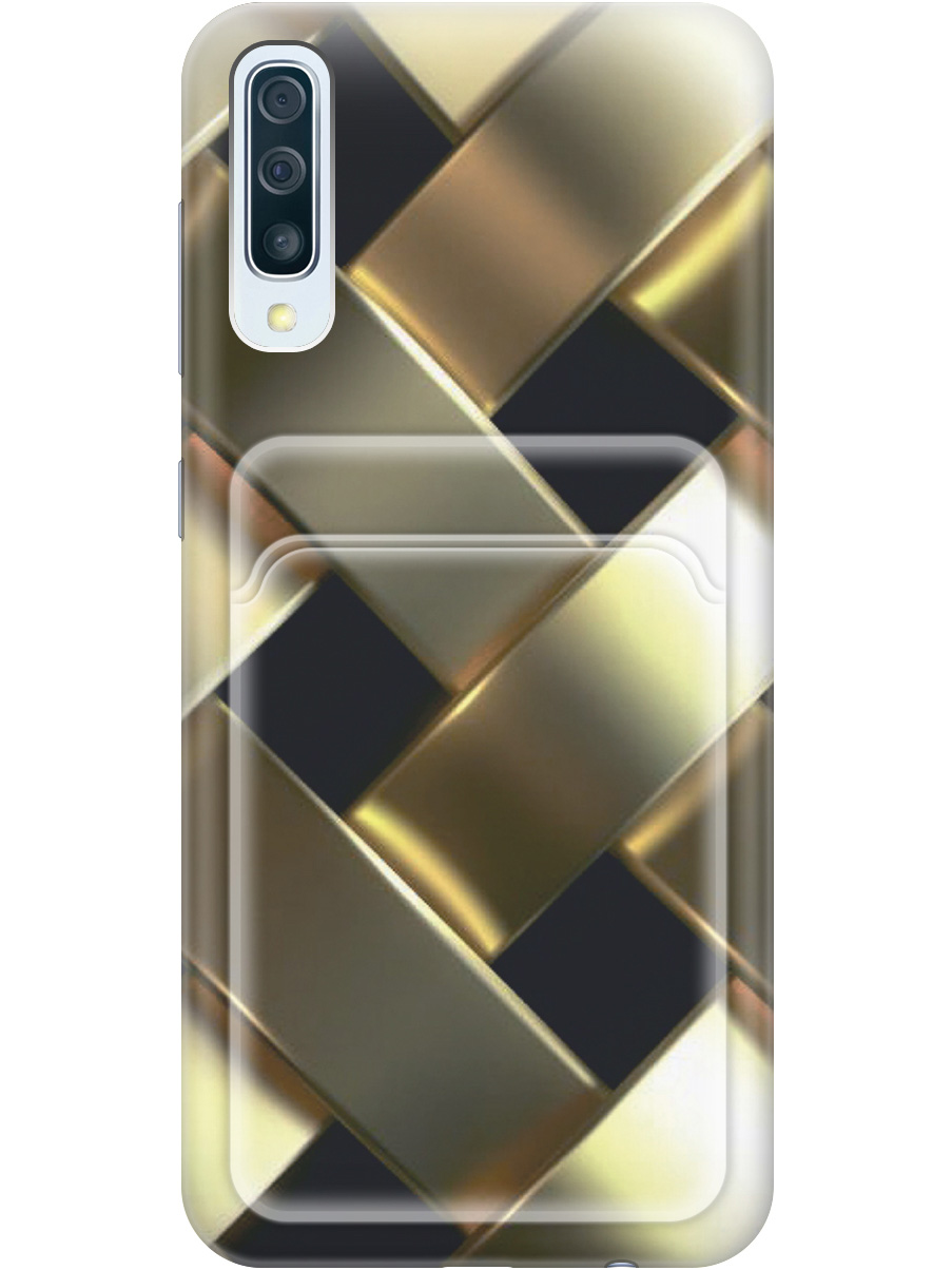 

Силиконовый чехол на Samsung Galaxy A50 / A50s / A30s с рисунком "Золотистое плетение", Золотистый;черный, 20012045
