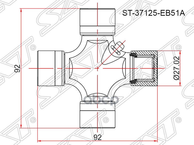 

Крестовина Nissan Navara 05-/Pathfinder 05-13/Toyota Hilux Ggn## 05-12/Fortuner ##N## 06-