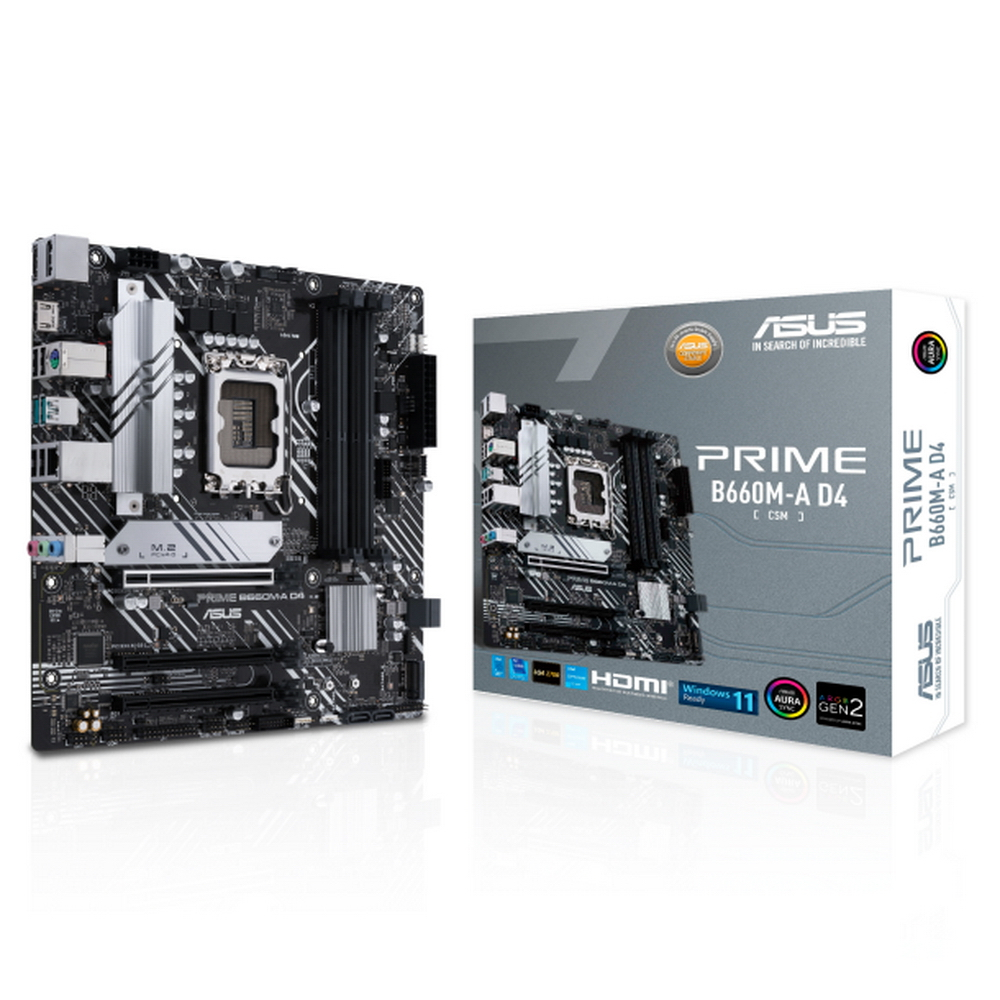 

Материнская плата ASUS PRIME B660M-A D4-CSM (90MB19K0-M1EAYC), PRIME B660M-A D4-CSM