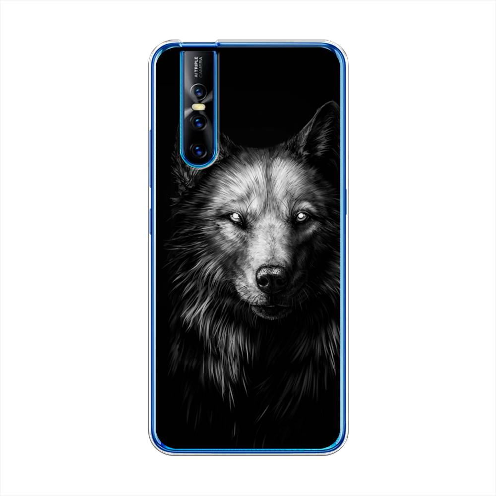 фото Силиконовый чехол "волк черно белый" на vivo v15 pro awog