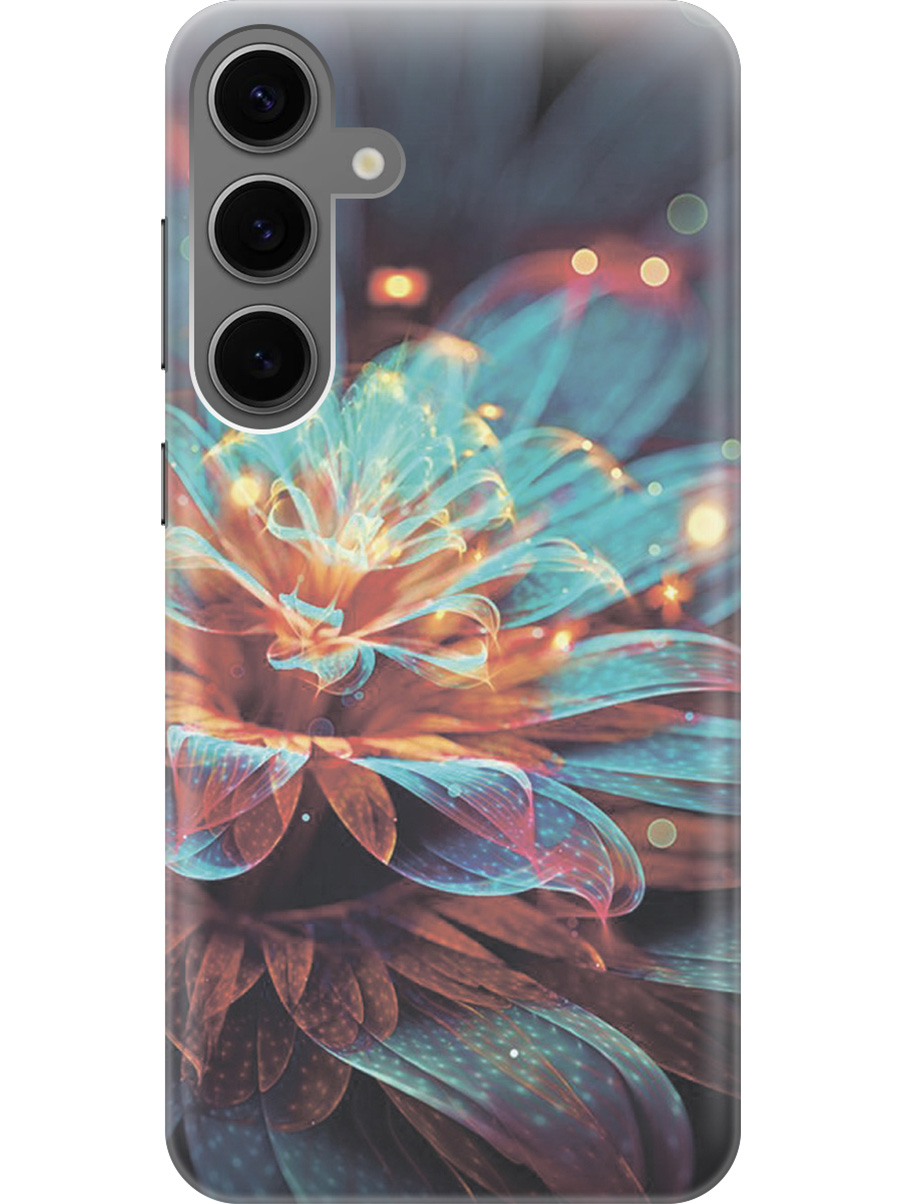

Силиконовый чехол на Samsung Galaxy S24+ с рисунком "Магический цветок", Голубой;красный;черный, 20011905