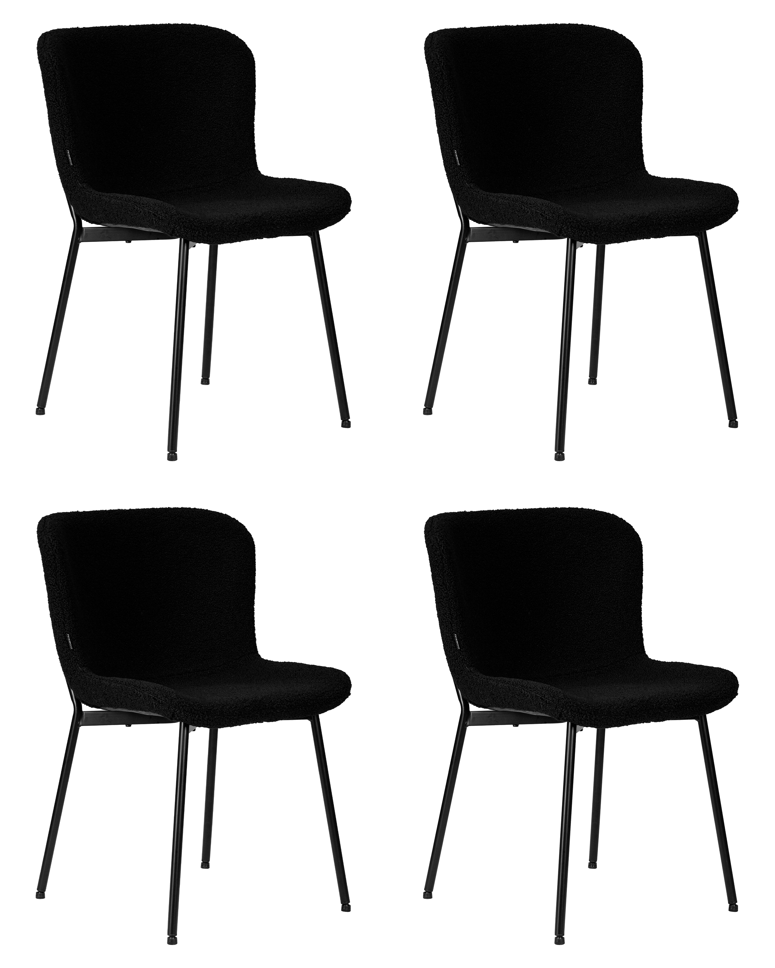

Стул DOBRIN MILO 4 шт черные ножки, черный букле UF992-12, MILO