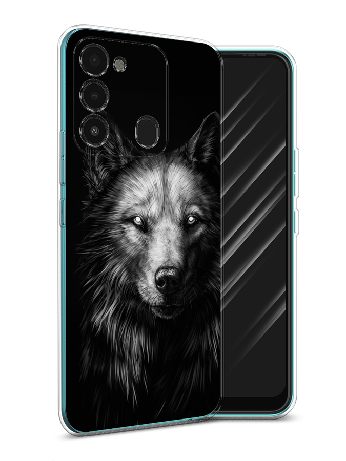 

Чехол Awog на Tecno Spark Go 2022/8С/9 "Волк черно белый", Разноцветный, 301250-1