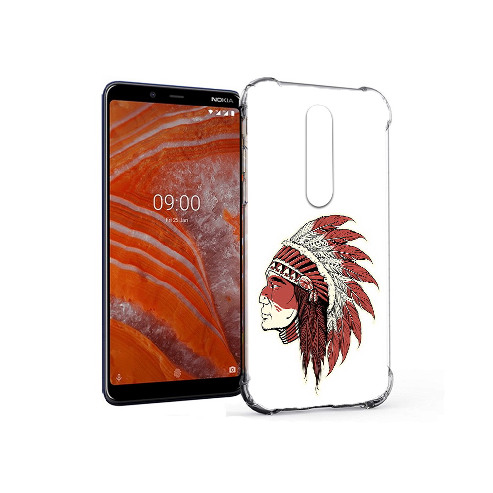 

Чехол MyPads Tocco для Nokia 3.1 Plus красный индеец (PT121397.96.411), Прозрачный, Tocco