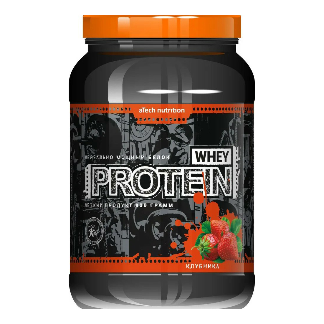 Протеин aTech Nutrition Whey Protein 100% клубника 900 г