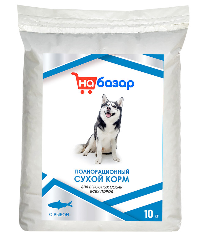 

Сухой корм для собак На базар с мясом рыбы и рисом, 10 кг, 78710571015