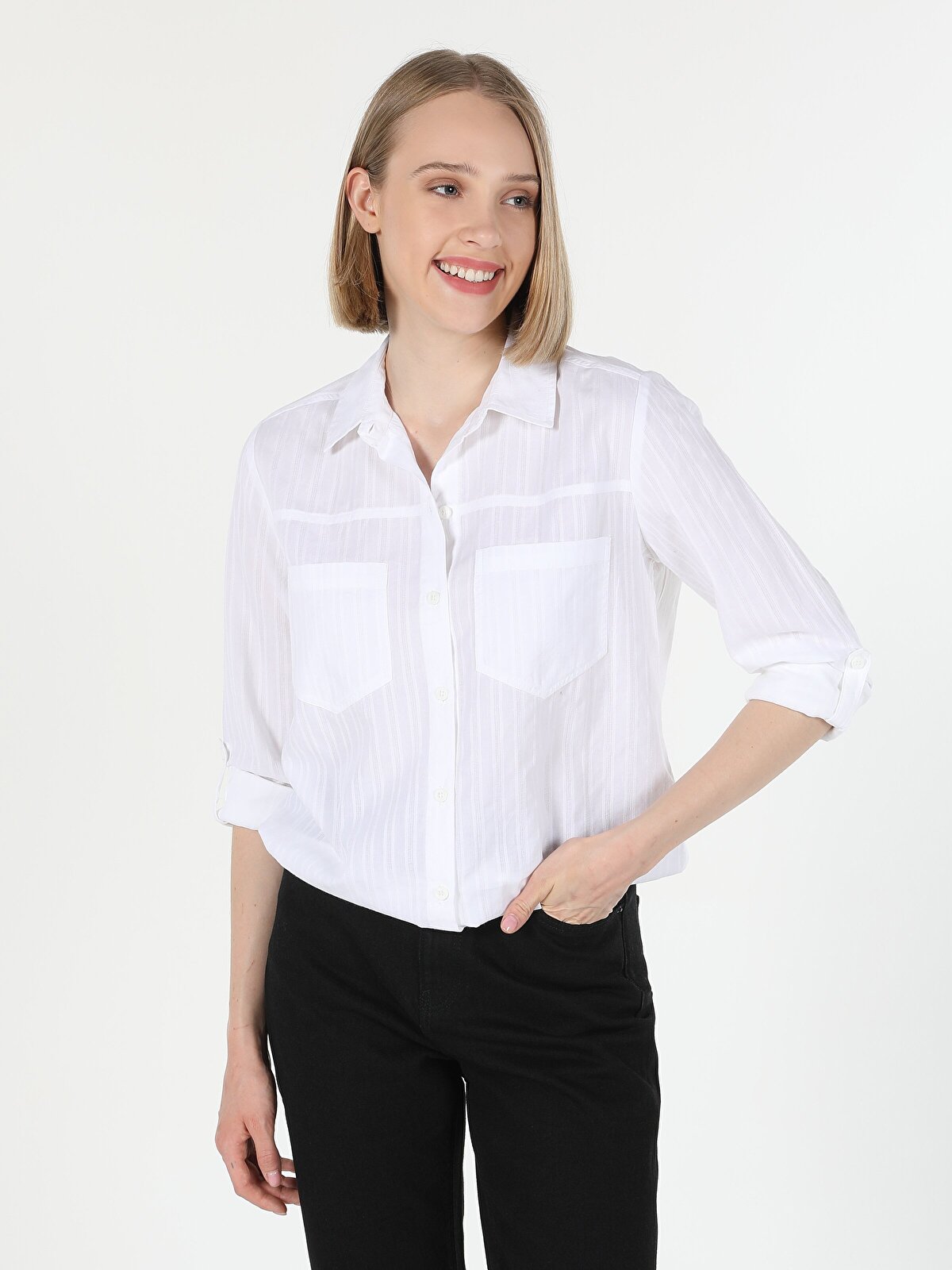 

Рубашка женская Colin's CL1060165_Q1.V1_WHT белая XS, Белый, CL1060165_Q1.V1_WHT