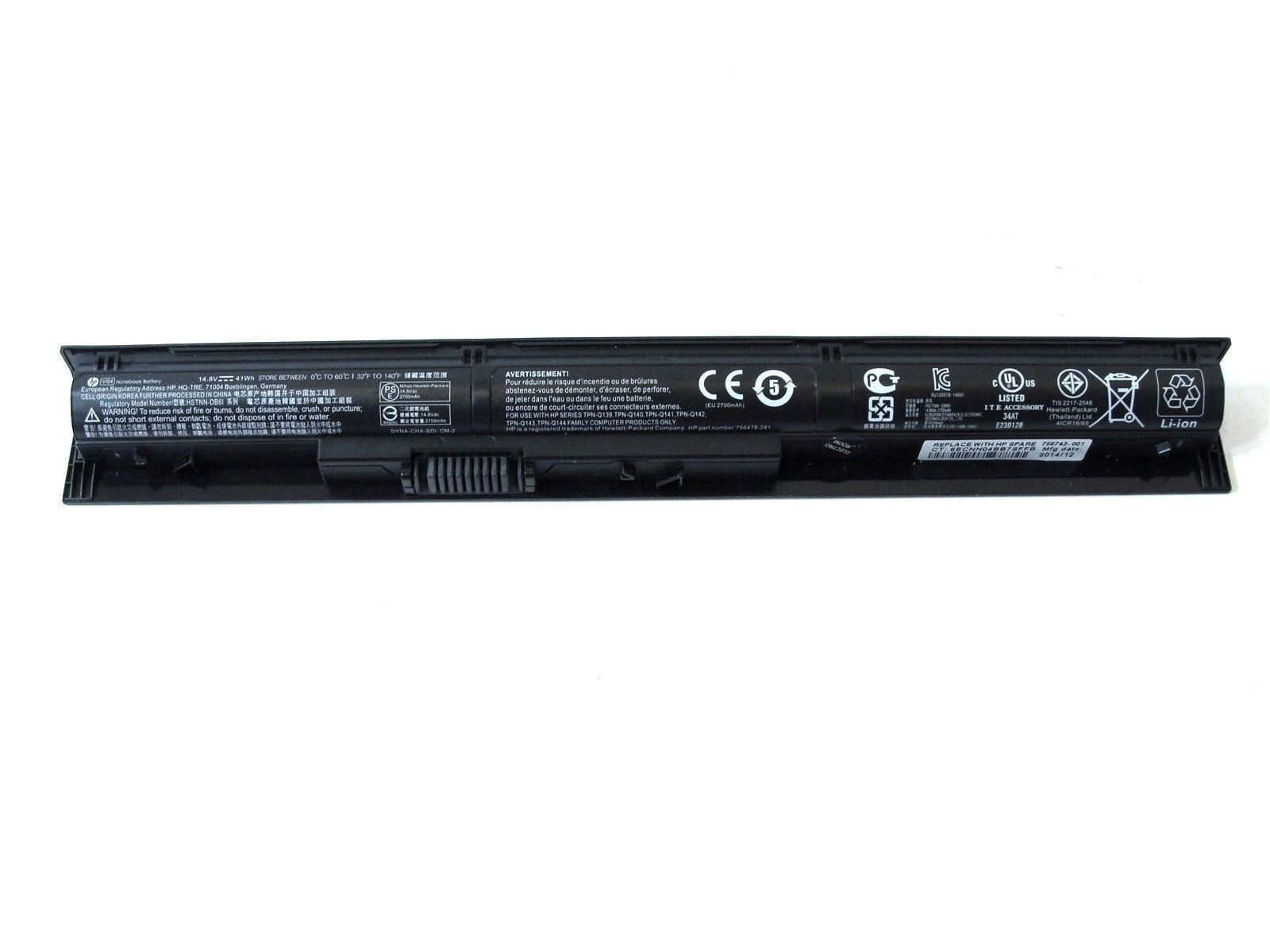 

Аккумулятор для ноутбука HP 14-v 15-k 17-x OEM (14.8V 2200mAh) 41CR19/66 TPN-Q144