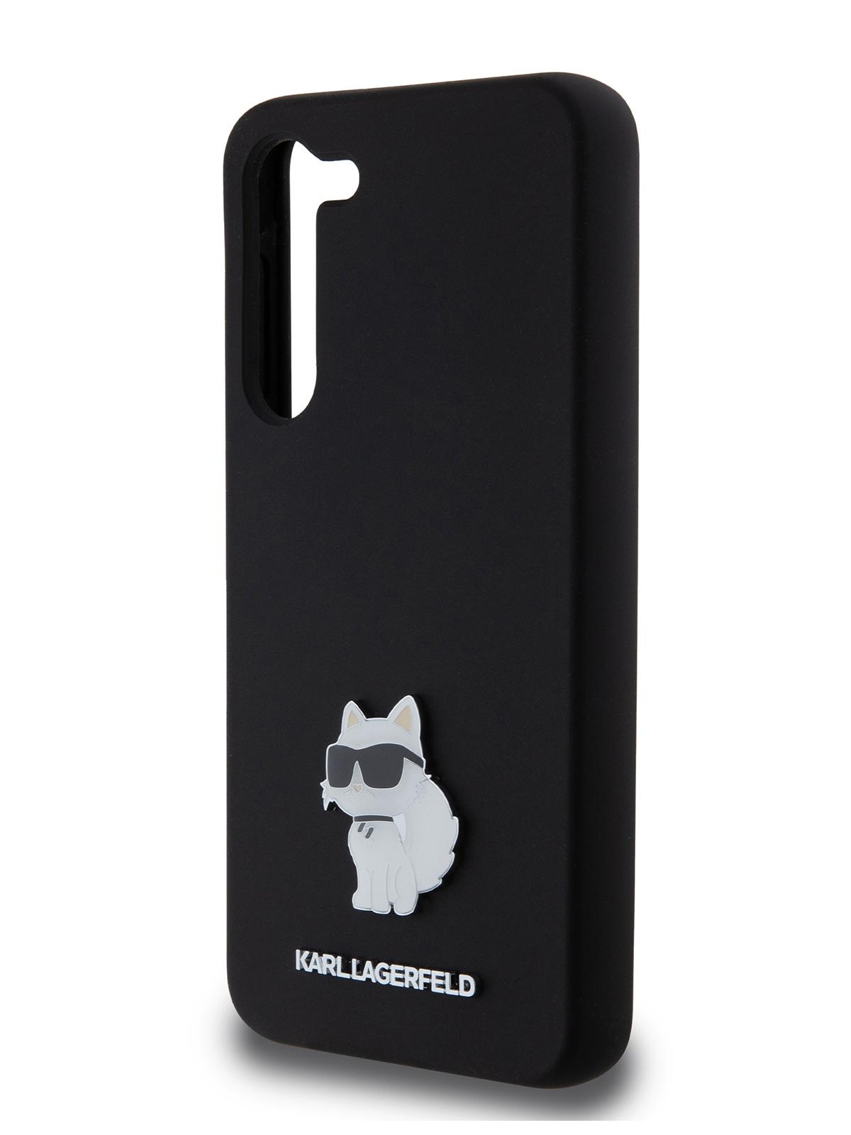 Чехол Karl Lagerfeld для Galaxy S23+ с эффектом Soft touch metal pin Hard Black