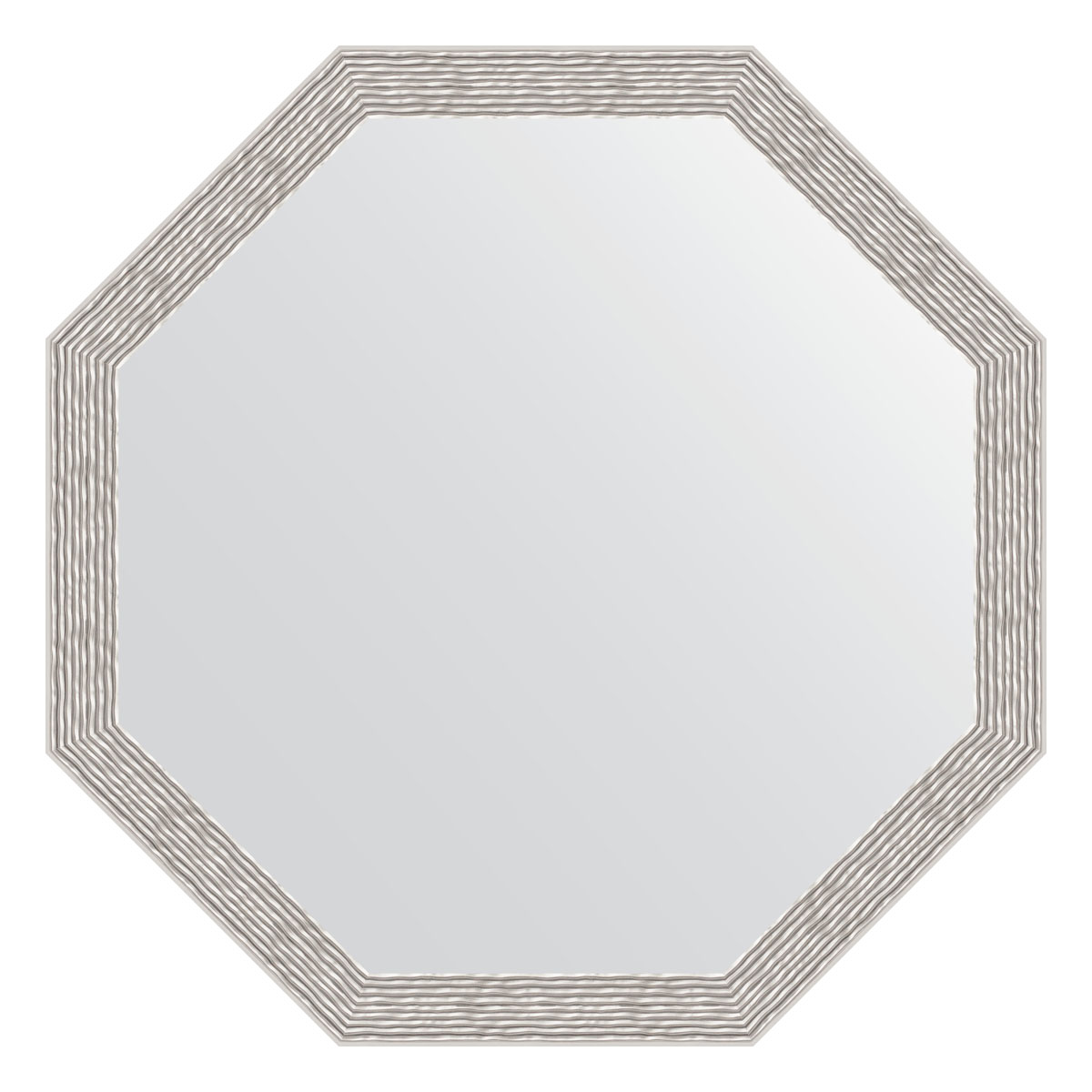 Зеркало в раме 63x63см Evoform BY 3960 волна алюминий