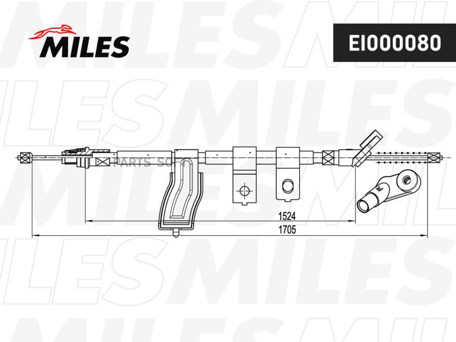 

MILES EI000080 Трос ручного тормоза NISSAN QASHQAI 07-13 задний правый(5мест) 1шт