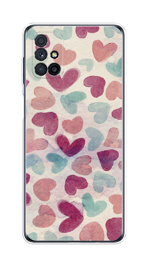 

Чехол на Samsung Galaxy M31s "Фон из сердечек 4", Розовый;голубой, 2101450-1