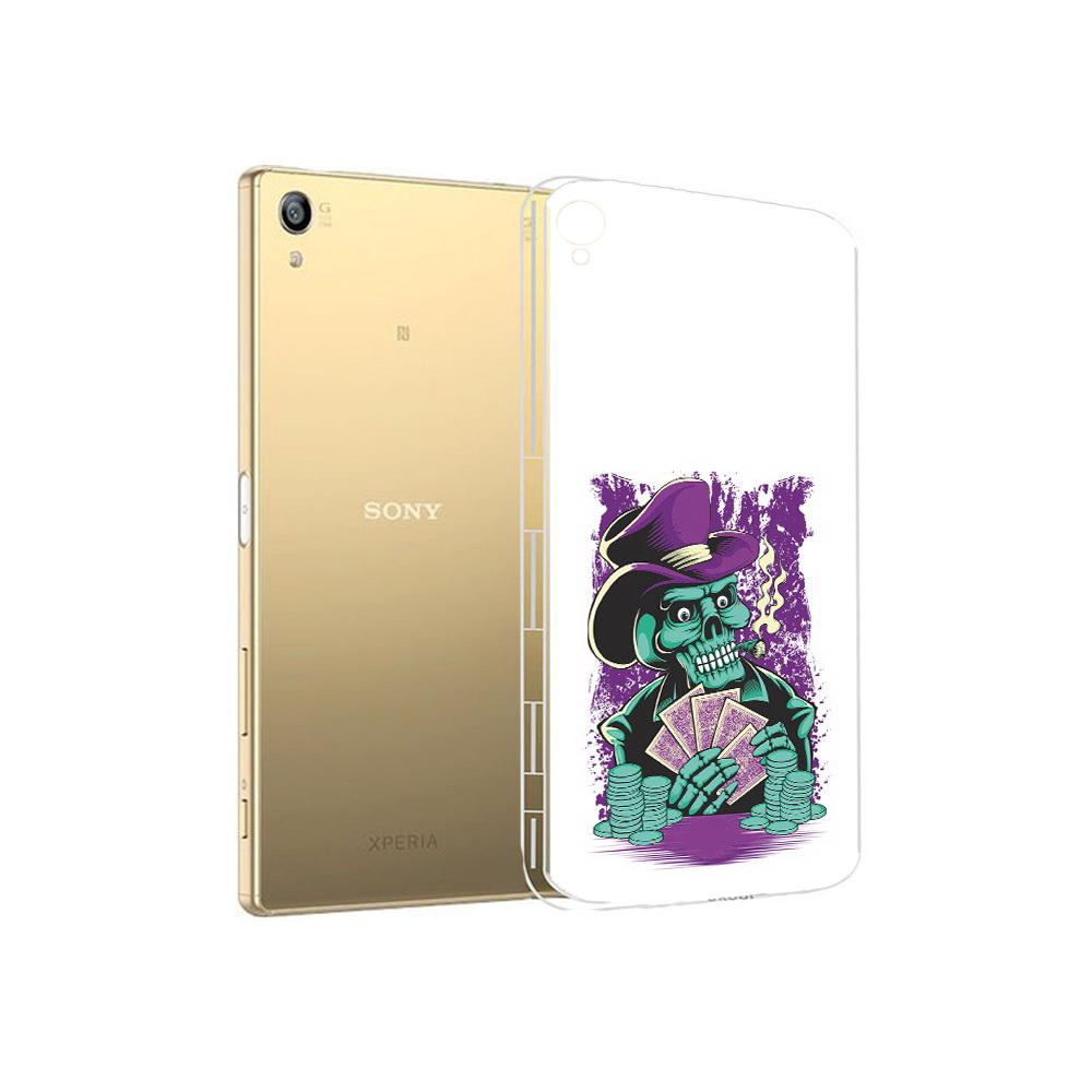 

Чехол MyPads Tocco для Sony Xperia Z5 Premium зеленый череп с картами (PT23243.222.361), Прозрачный, Tocco