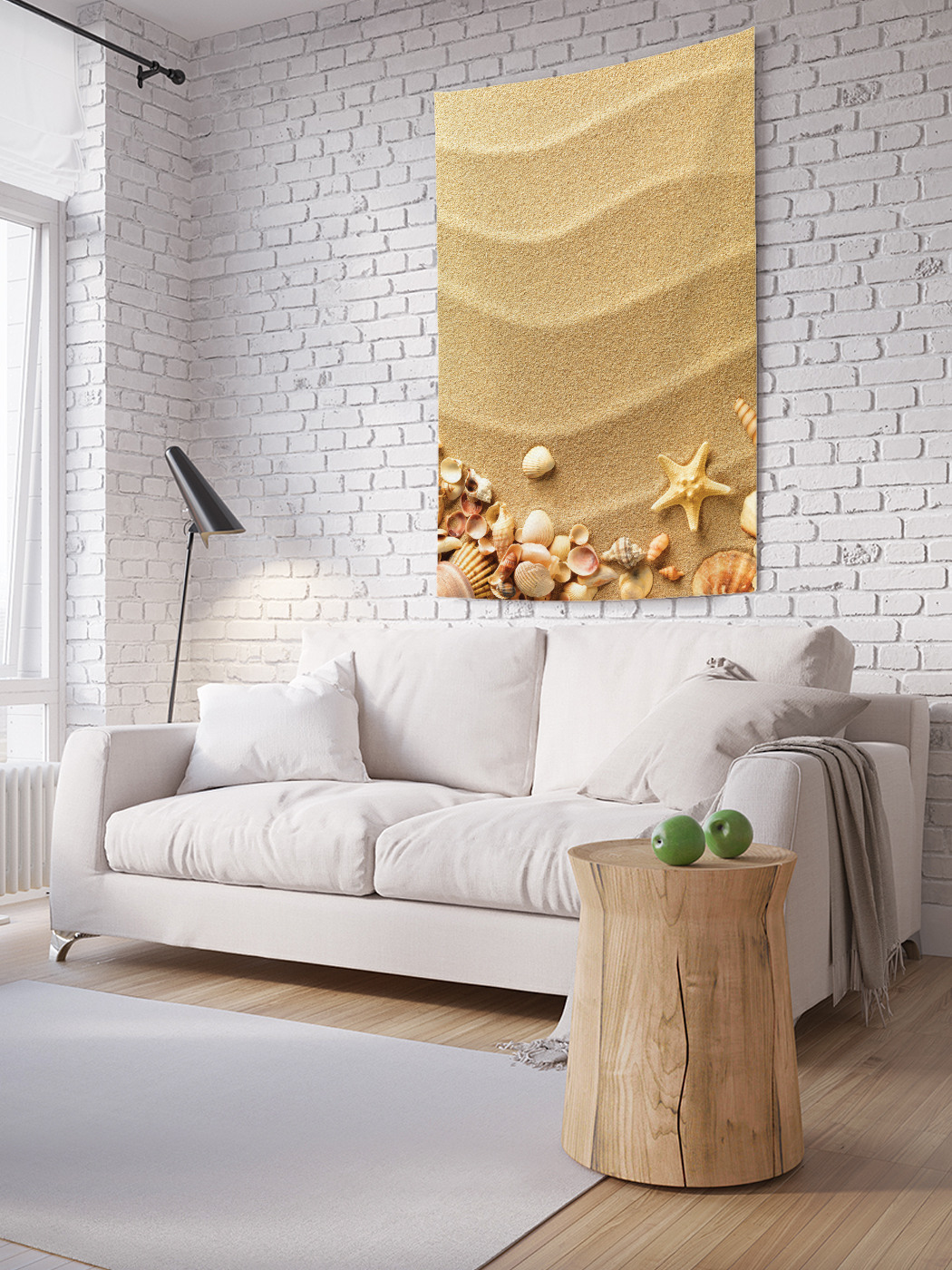 

Вертикальное фотопанно на стену JoyArty Волны на песке 100x150 см, Волны на песке