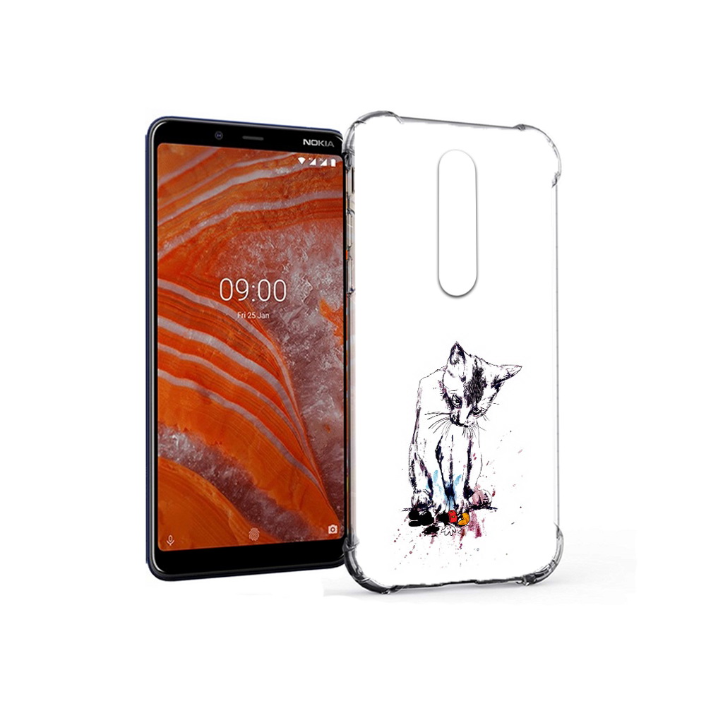 

Чехол MyPads Tocco для Nokia 3.1 Plus кот и микки (PT121397.96.399), Прозрачный, Tocco