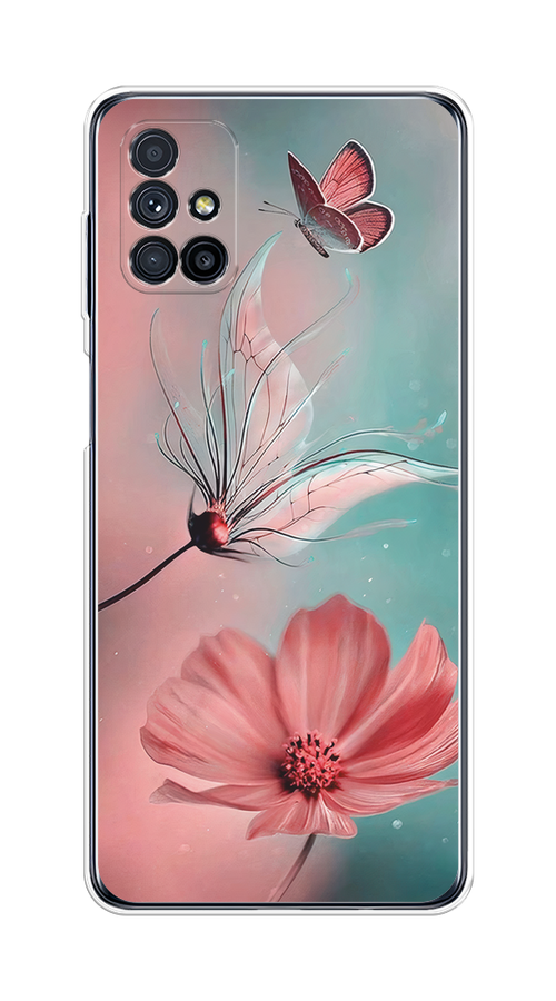 

Чехол на Samsung Galaxy M31s "Бабочка и цветок", Голубой;розовый, 2101450-1