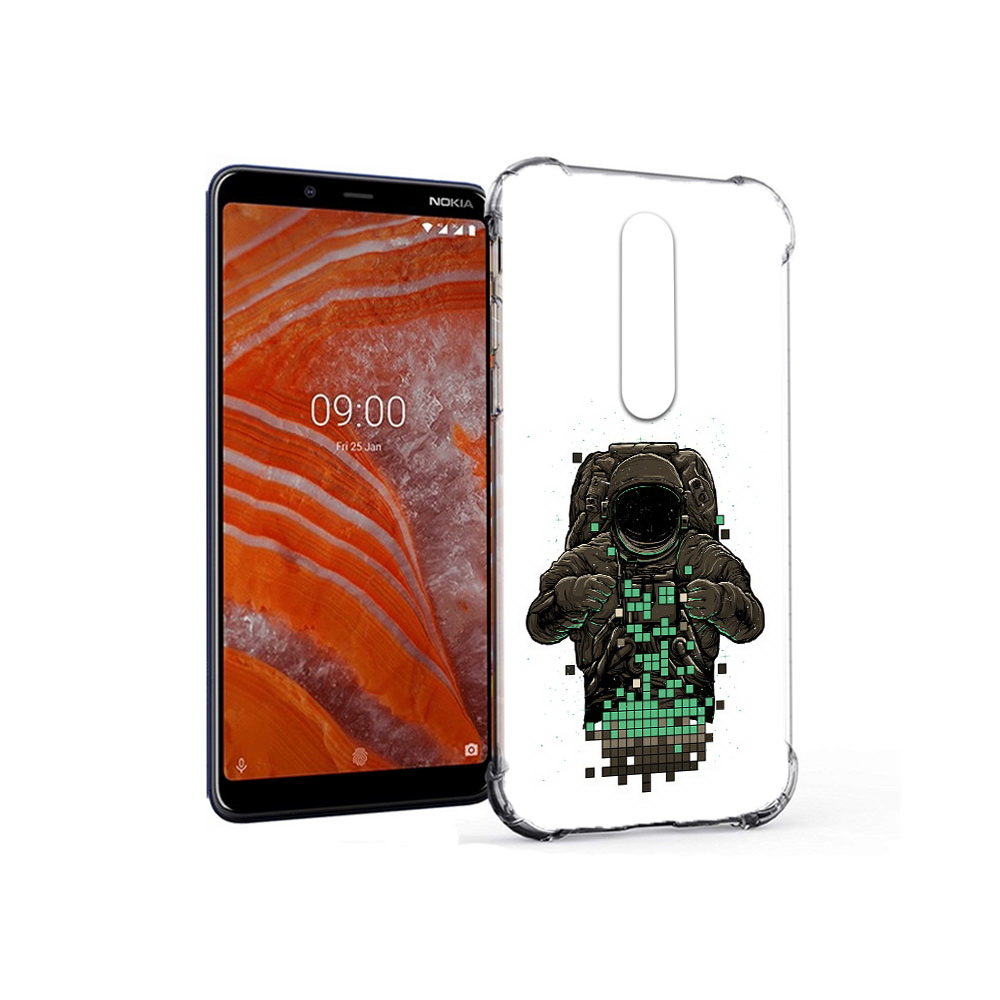 

Чехол MyPads Tocco для Nokia 3.1 Plus космонавт с пикселями (PT121397.96.394), Прозрачный, Tocco