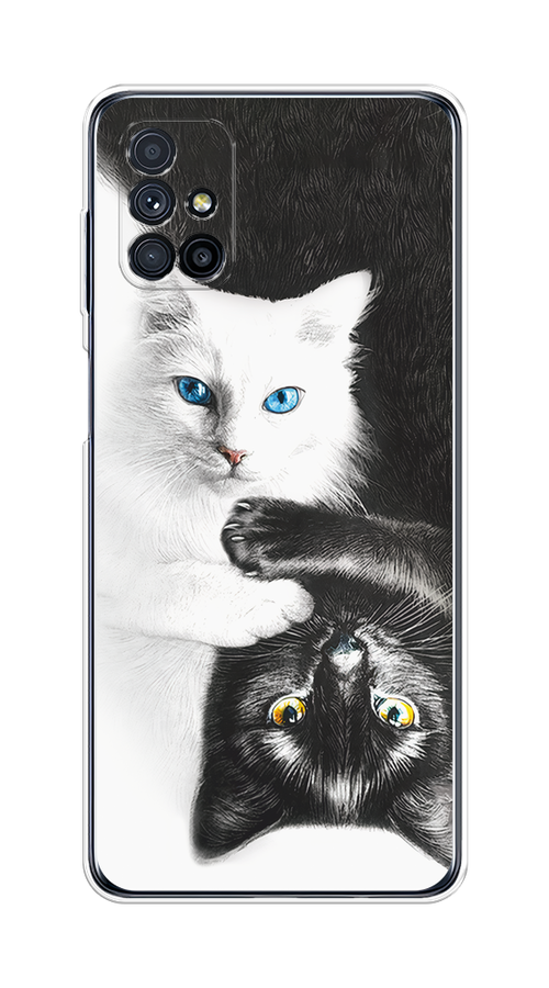 

Чехол на Samsung Galaxy M31s "Коты Инь-Янь", Черный;белый;голубой, 2101450-1