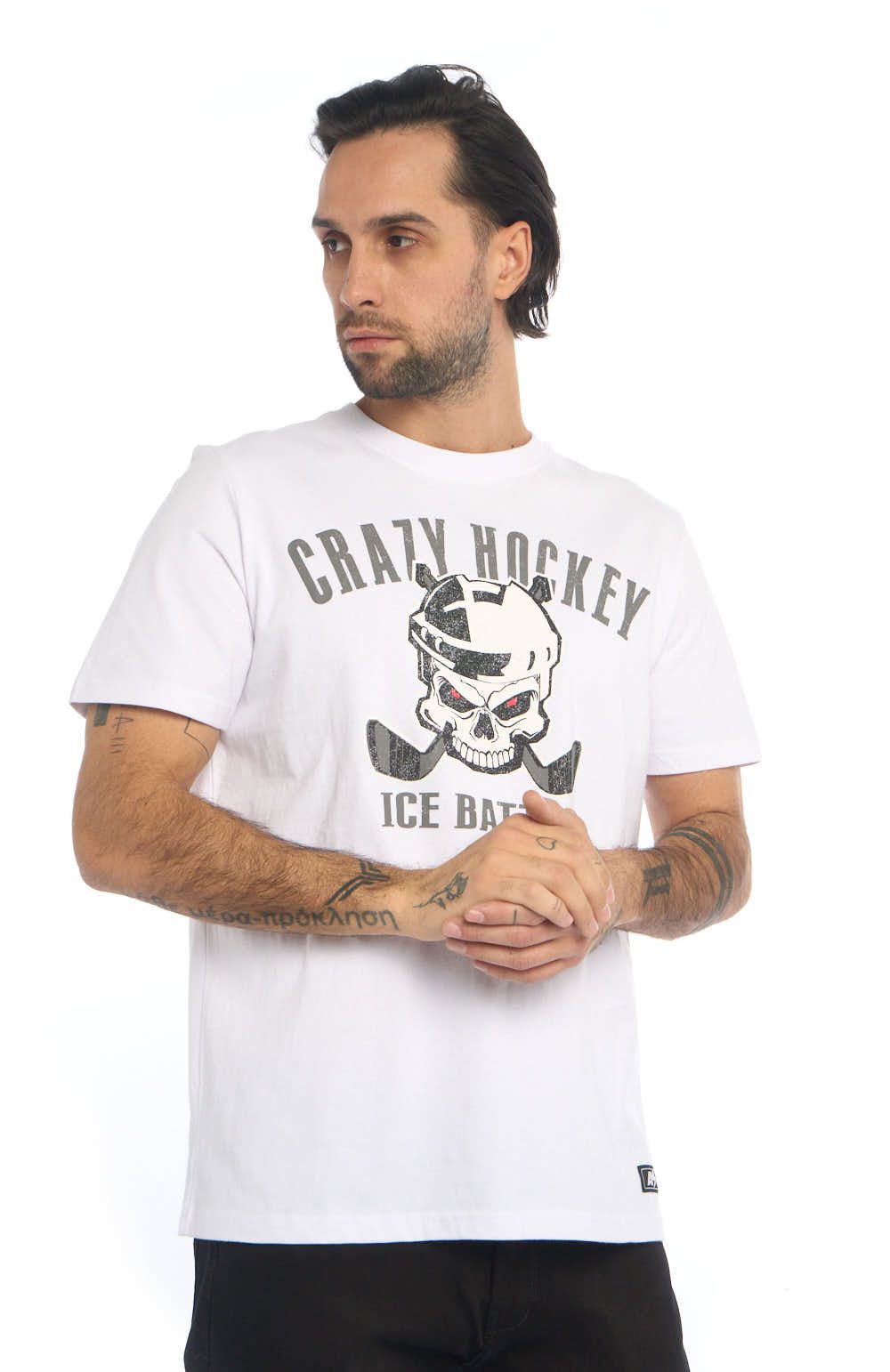 

Футболка мужская Atributika&Club Crazy Hockey 138560 белая 2XL, Белый, Crazy Hockey 138560