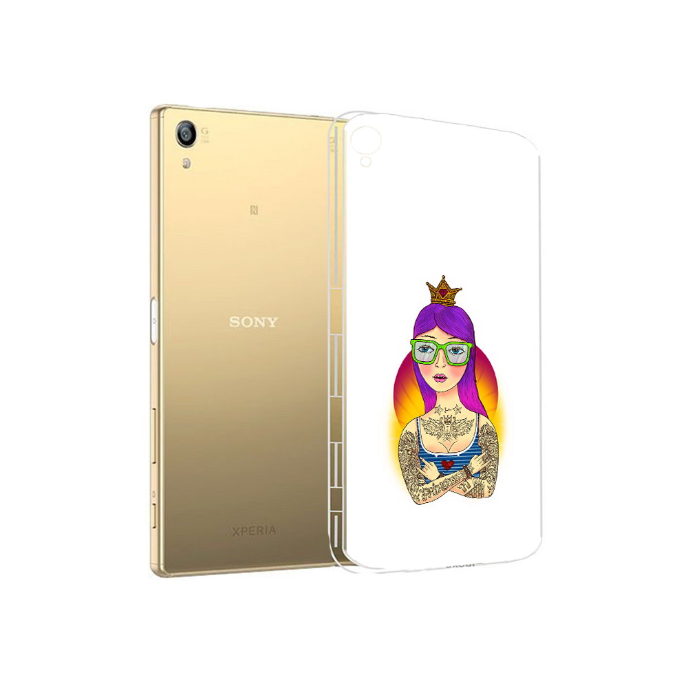 

Чехол MyPads Tocco для Sony Xperia Z5 Premium девушка в татуировках с короной, Прозрачный, Tocco