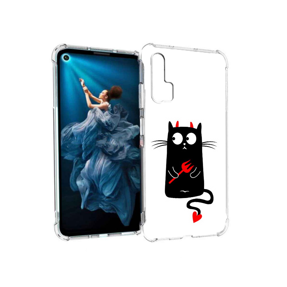 

Чехол MyPads Tocco для Honor 20 Pro Кот демон (PT129185.18.97), Прозрачный, Tocco