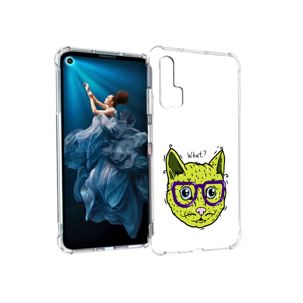 

Чехол MyPads Tocco для Honor 20 Pro Зеленый кот (PT129185.18.86), Прозрачный, Tocco