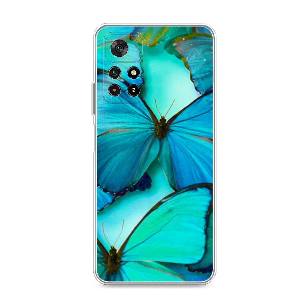 фото Силиконовый чехол "неоновые бабочки" на xiaomi redmi note 11 5g awog