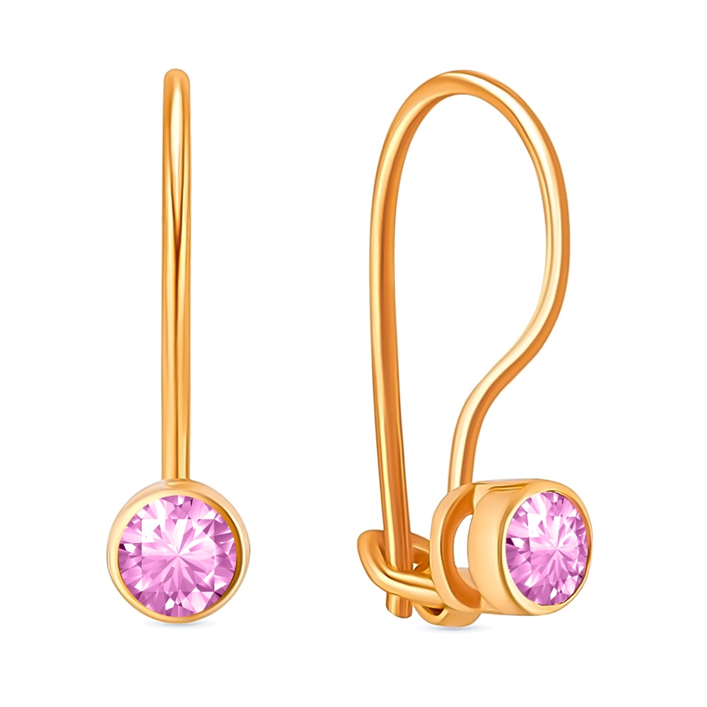 

Серьги из красного золота 585Gold 602000716, фианит, 602000716