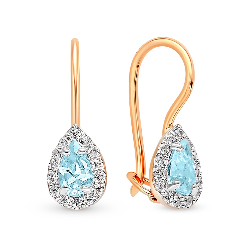 

Серьги из красного золота 585Gold 602001239, фианит, 602001239