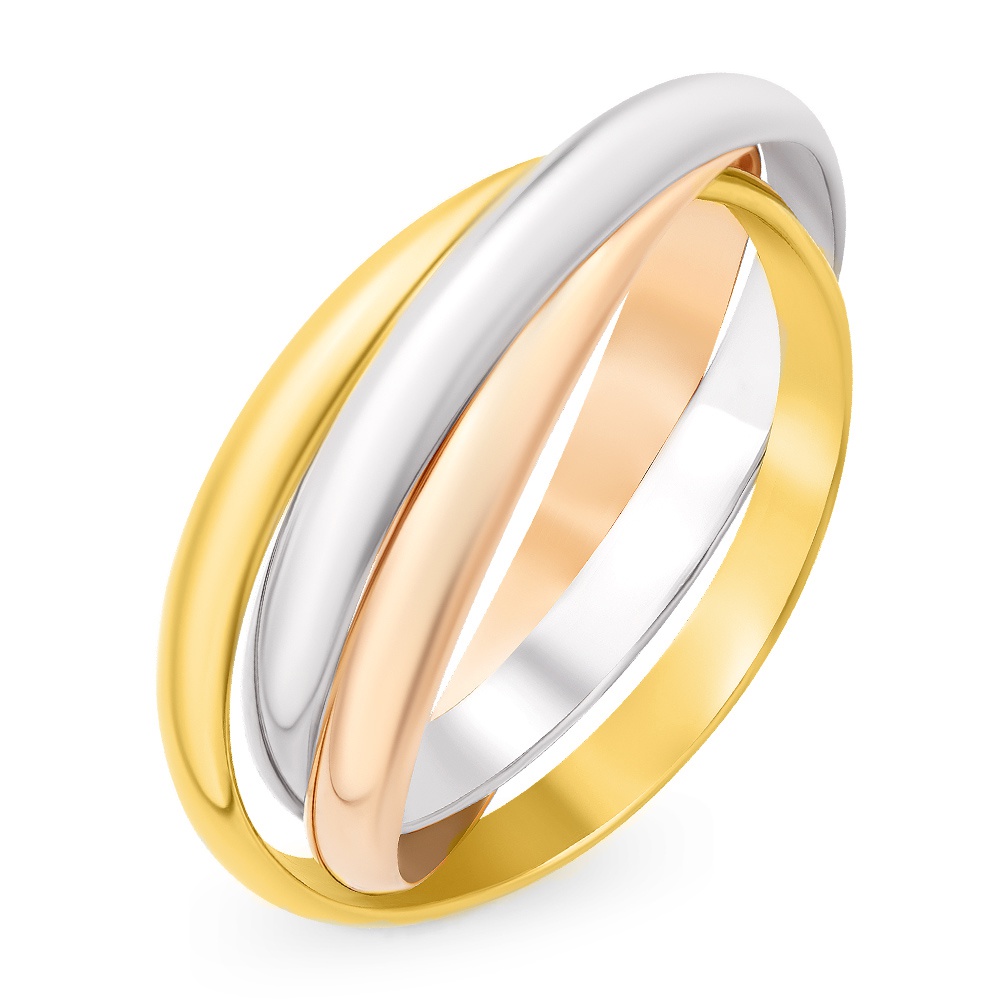Кольцо из комбинированного золота р. 16,5 585Gold 601003377