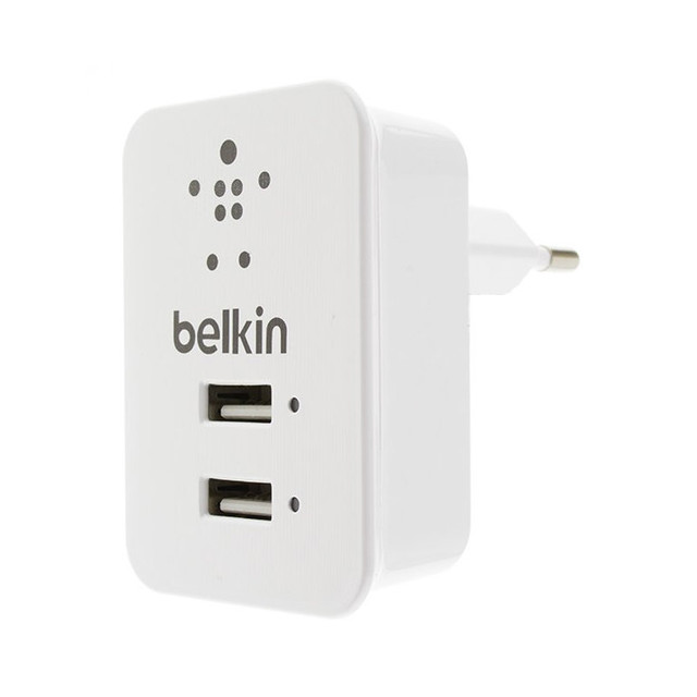 

Адаптер сетевой 2USB 2.1A Belkin белый 8830tt13576, Home charger